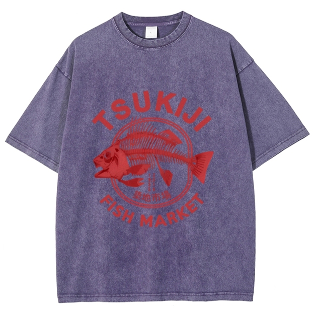 Tsukiji Fish Market Vintage Washed T-shirt