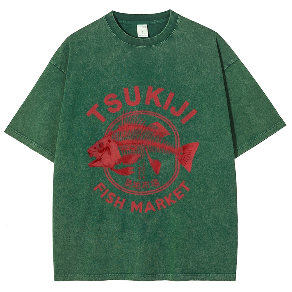 Tsukiji Fish Market Vintage Washed T-shirt