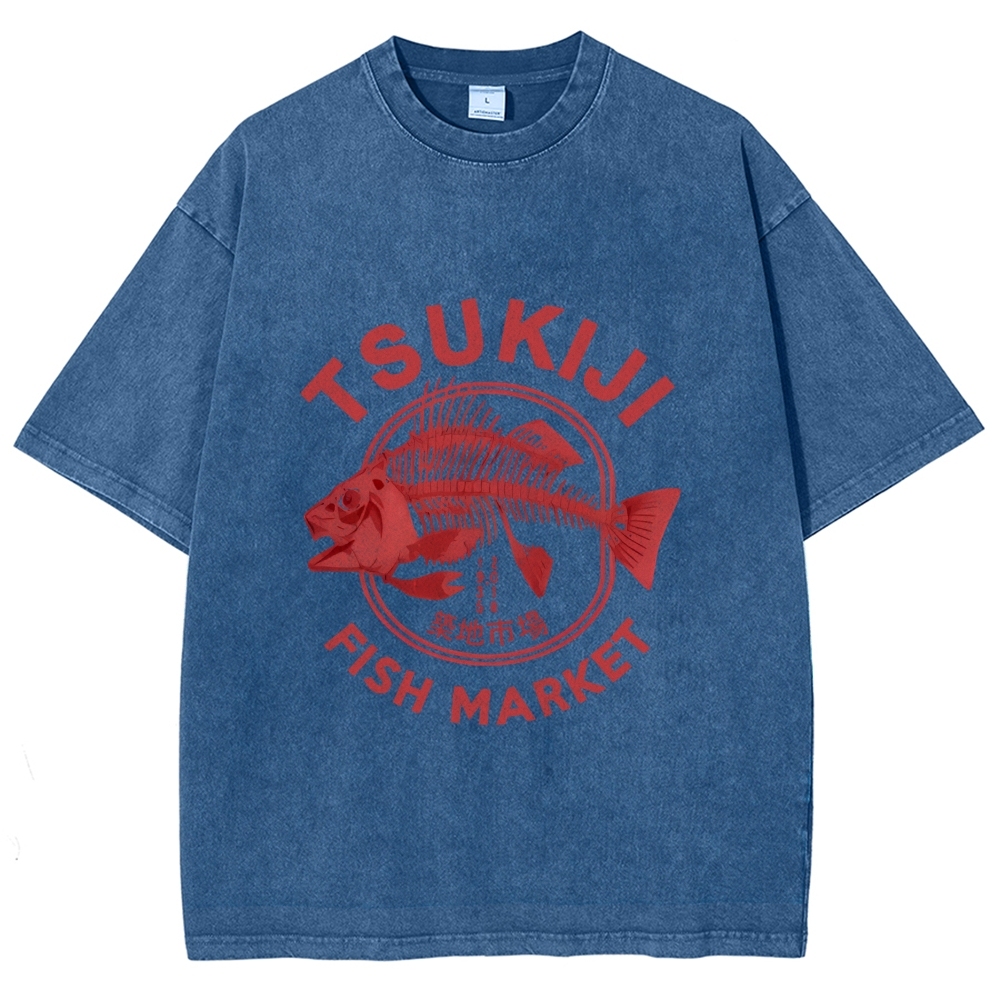 Tsukiji Fish Market Vintage Washed T-shirt