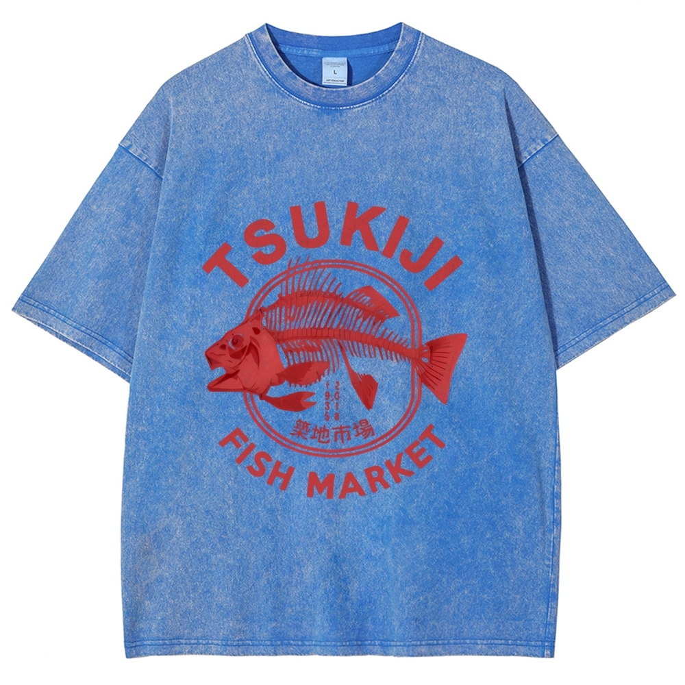 Tsukiji Fish Market Vintage Washed T-shirt