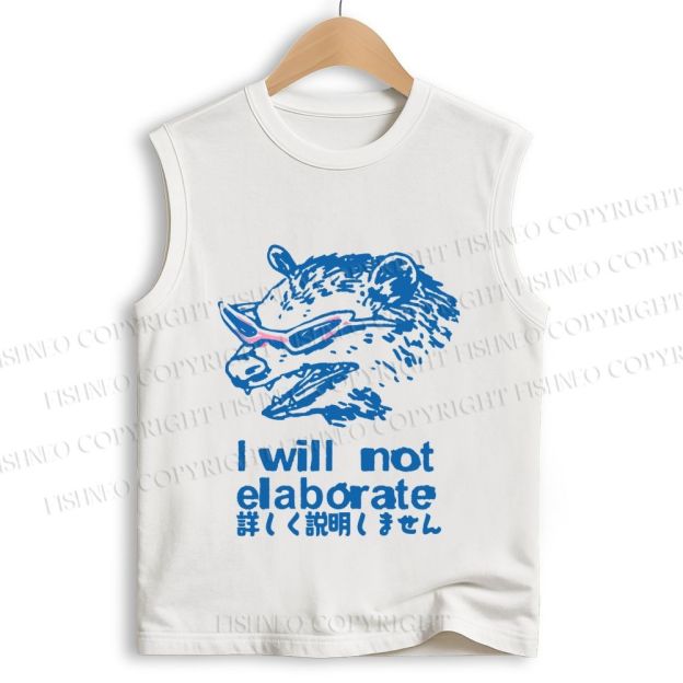 Unisex Japanese Opossum Will Not Elaborate Printed Cotton Tank Top