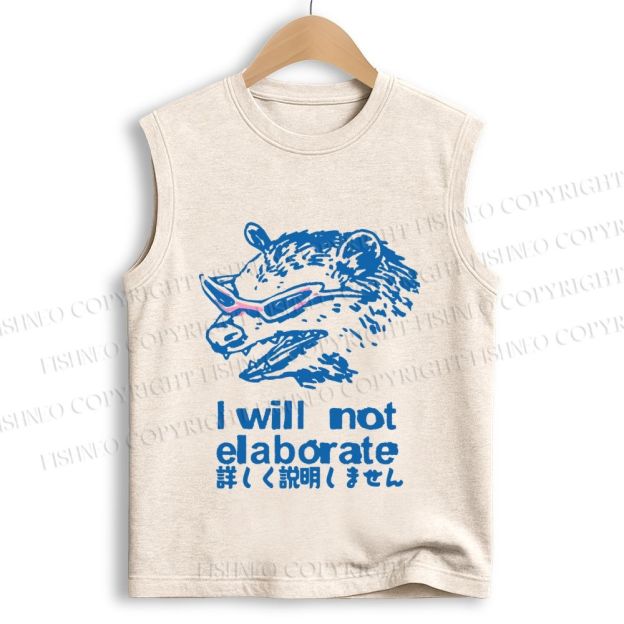 Unisex Japanese Opossum Will Not Elaborate Printed Cotton Tank Top