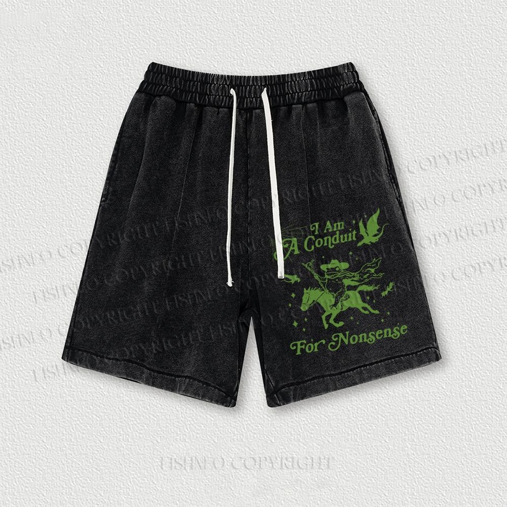 Vintage Frog I am a Conduit For Nonsense Washed Vintage Shorts