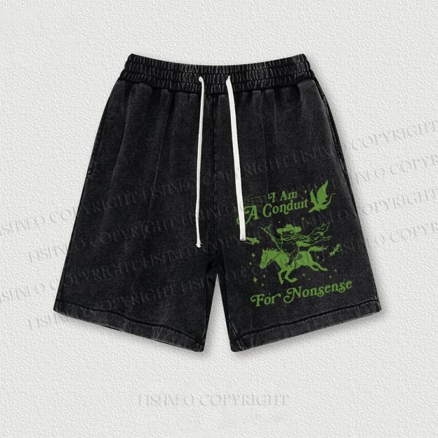 Vintage Frog I am a Conduit For Nonsense Washed Vintage Shorts