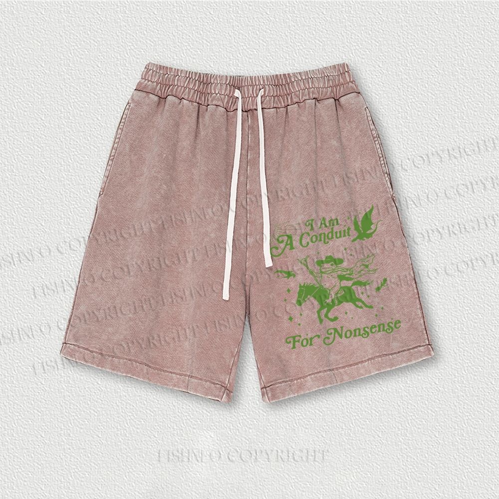 Vintage Frog I am a Conduit For Nonsense Washed Vintage Shorts