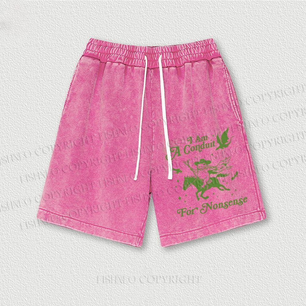 Vintage Frog I am a Conduit For Nonsense Washed Vintage Shorts
