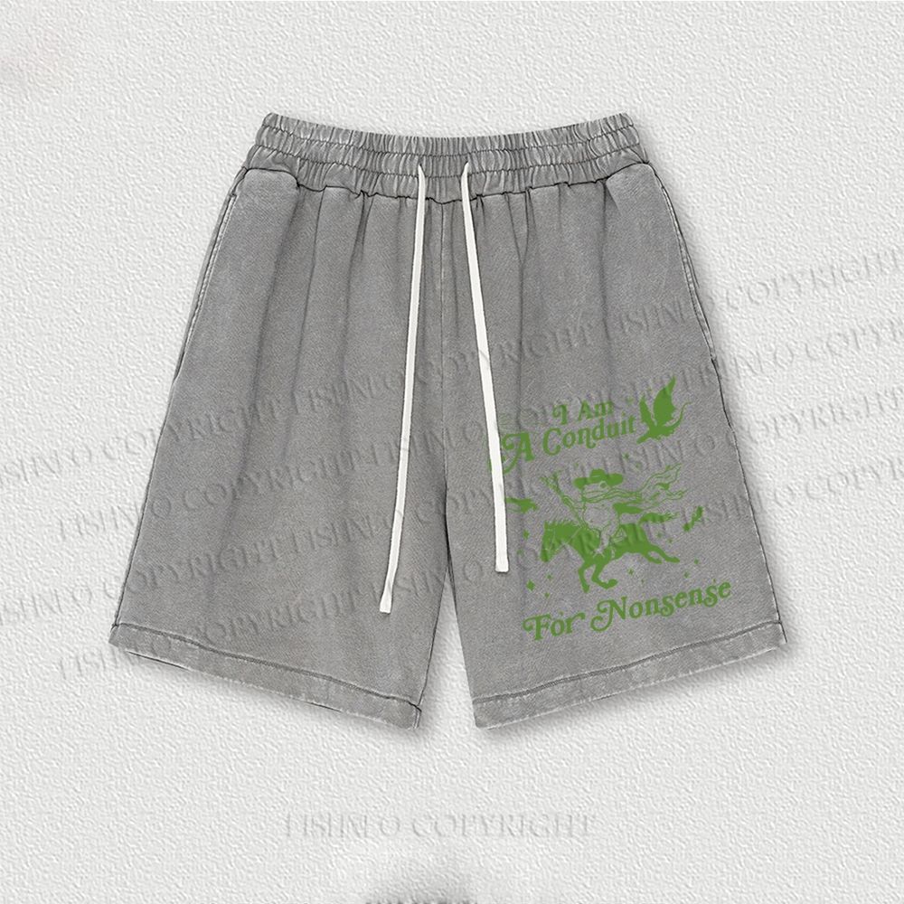 Vintage Frog I am a Conduit For Nonsense Washed Vintage Shorts
