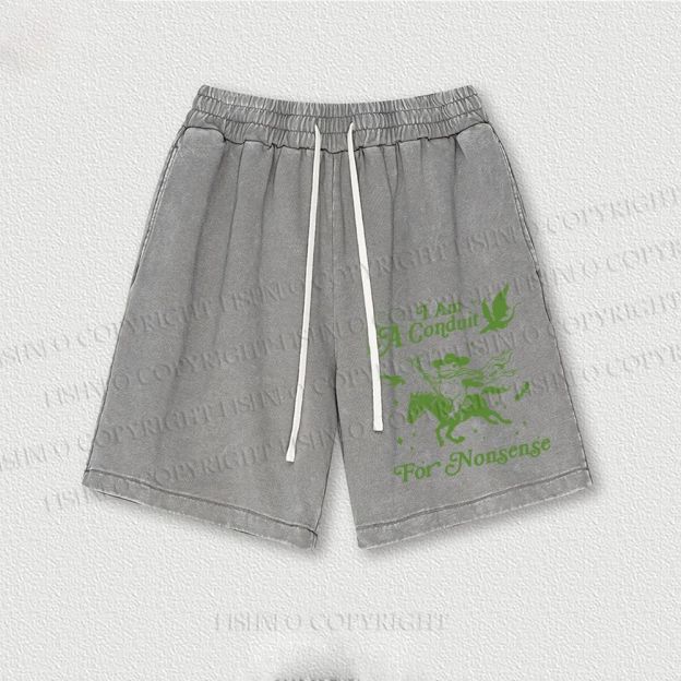 Vintage Frog I am a Conduit For Nonsense Washed Vintage Shorts