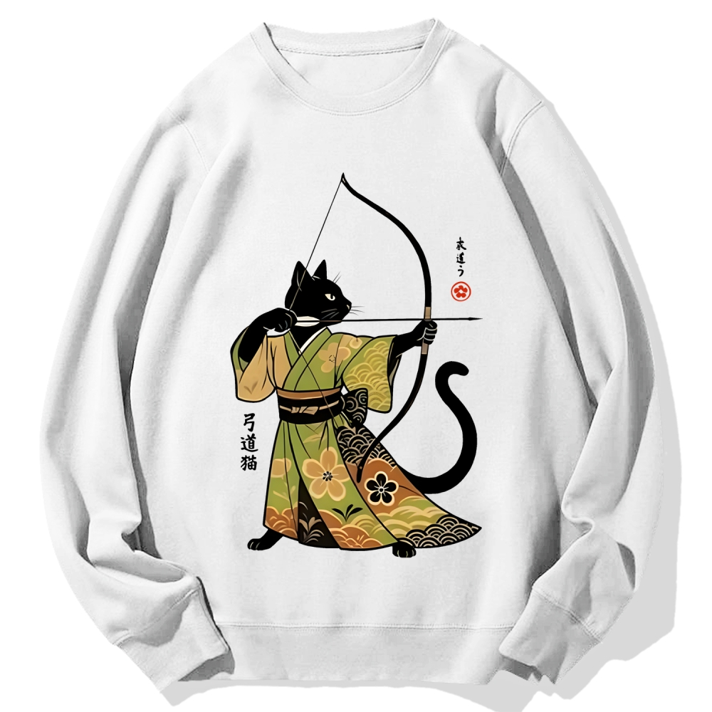 Japan Cat Archery Cotton Sweatshirt