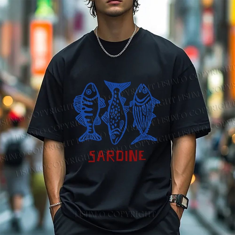 Unisex Vintage Sardine Classic Cotton T-shirt