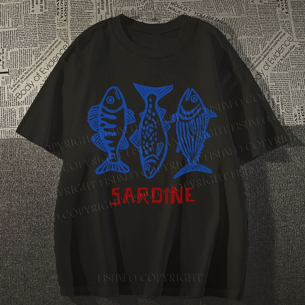 Unisex Vintage Sardine Classic Cotton T-shirt