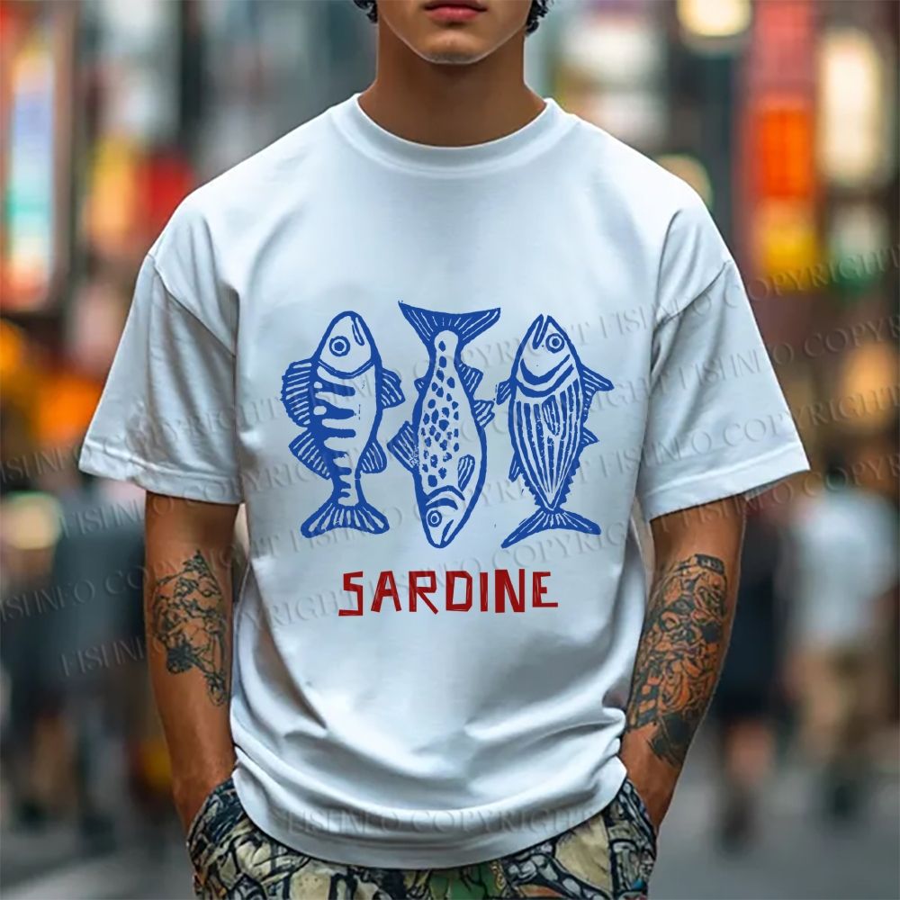 Unisex Vintage Sardine Classic Cotton T-shirt