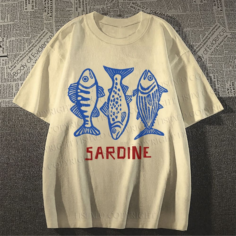 Unisex Vintage Sardine Classic Cotton T-shirt