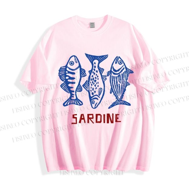 Unisex Vintage Sardine Classic Cotton T-shirt