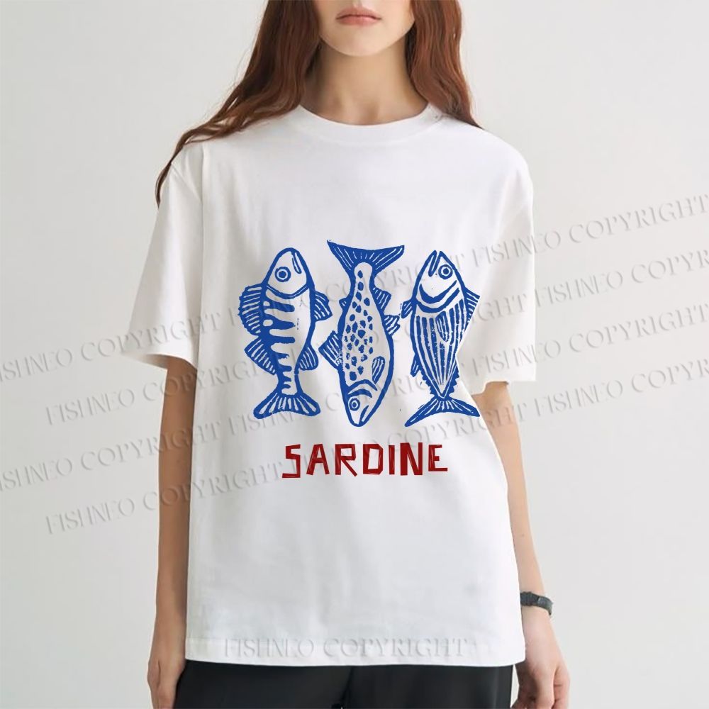 Unisex Vintage Sardine Classic Cotton T-shirt