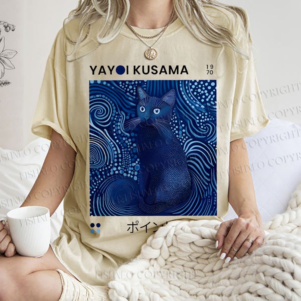 Yayoi Kusama Cat Vintage Vintage Washed T-shirt