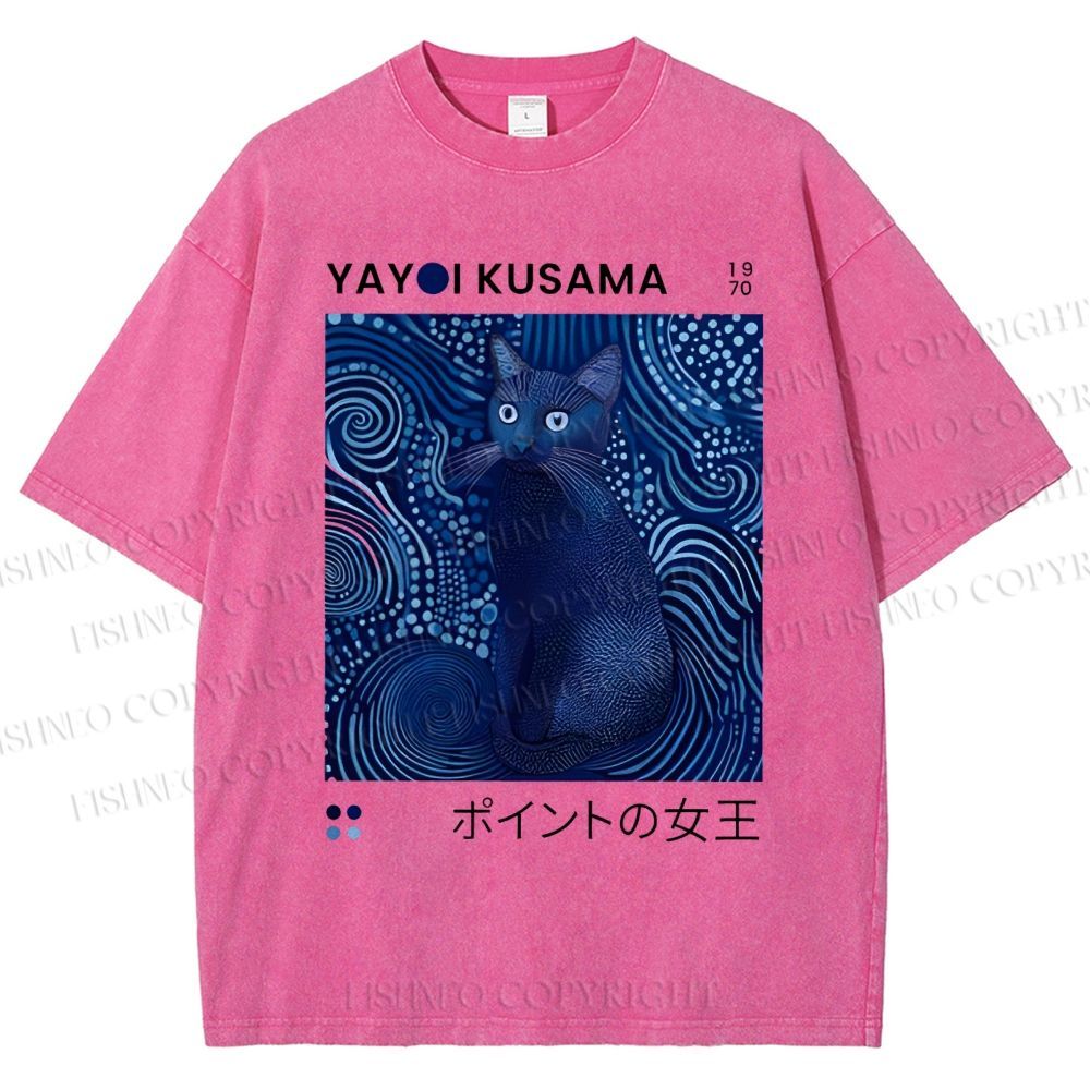 Yayoi Kusama Cat Vintage Vintage Washed T-shirt