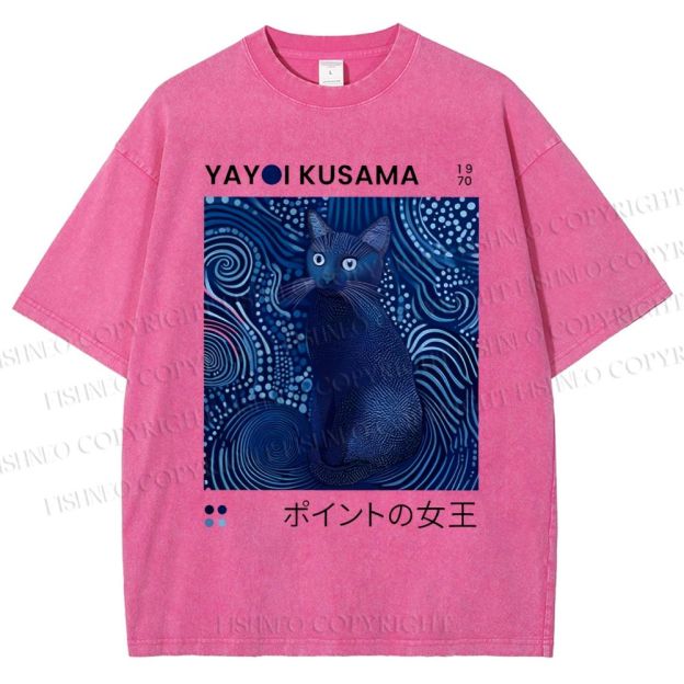 Yayoi Kusama Cat Vintage Vintage Washed T-shirt