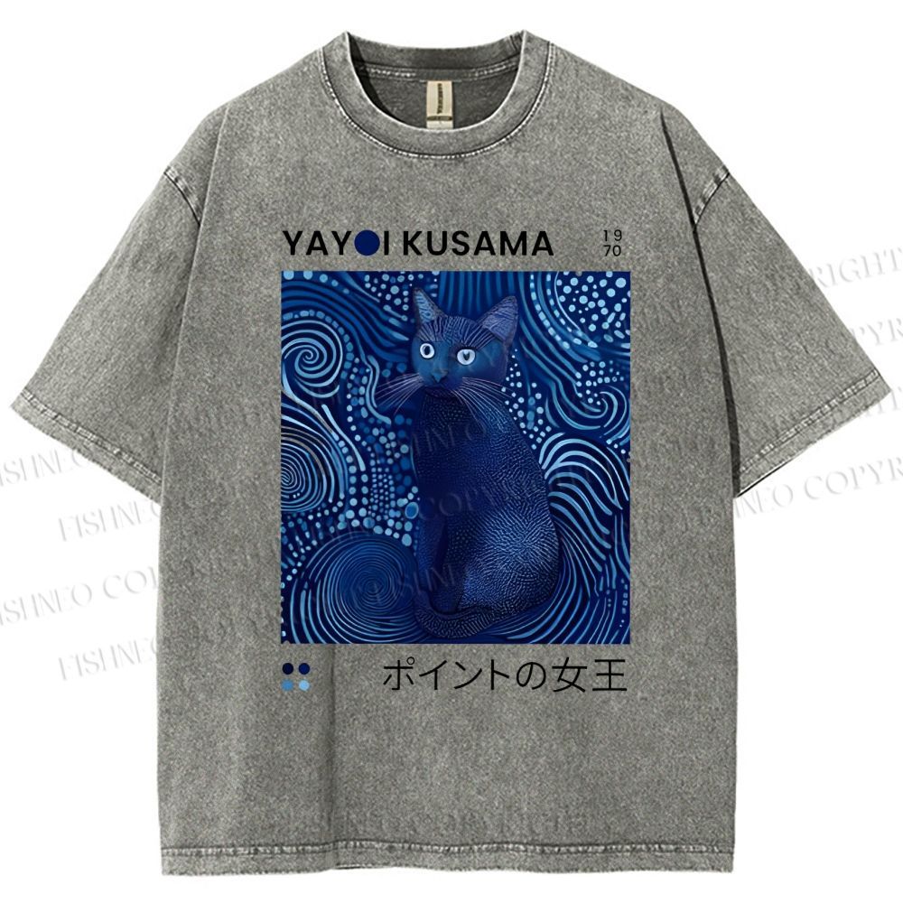 Yayoi Kusama Cat Vintage Vintage Washed T-shirt