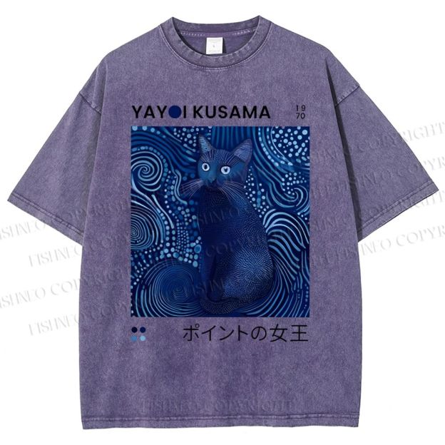 Yayoi Kusama Cat Vintage Vintage Washed T-shirt