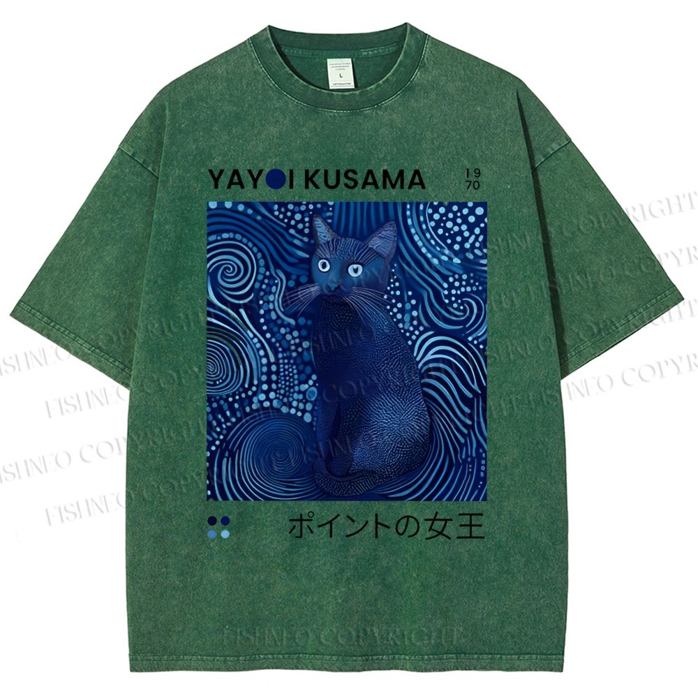 Yayoi Kusama Cat Vintage Vintage Washed T-shirt