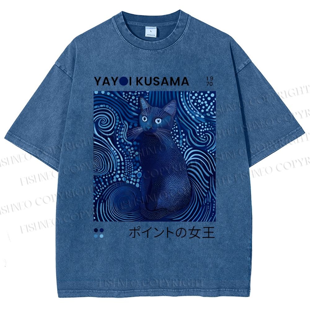 Yayoi Kusama Cat Vintage Vintage Washed T-shirt