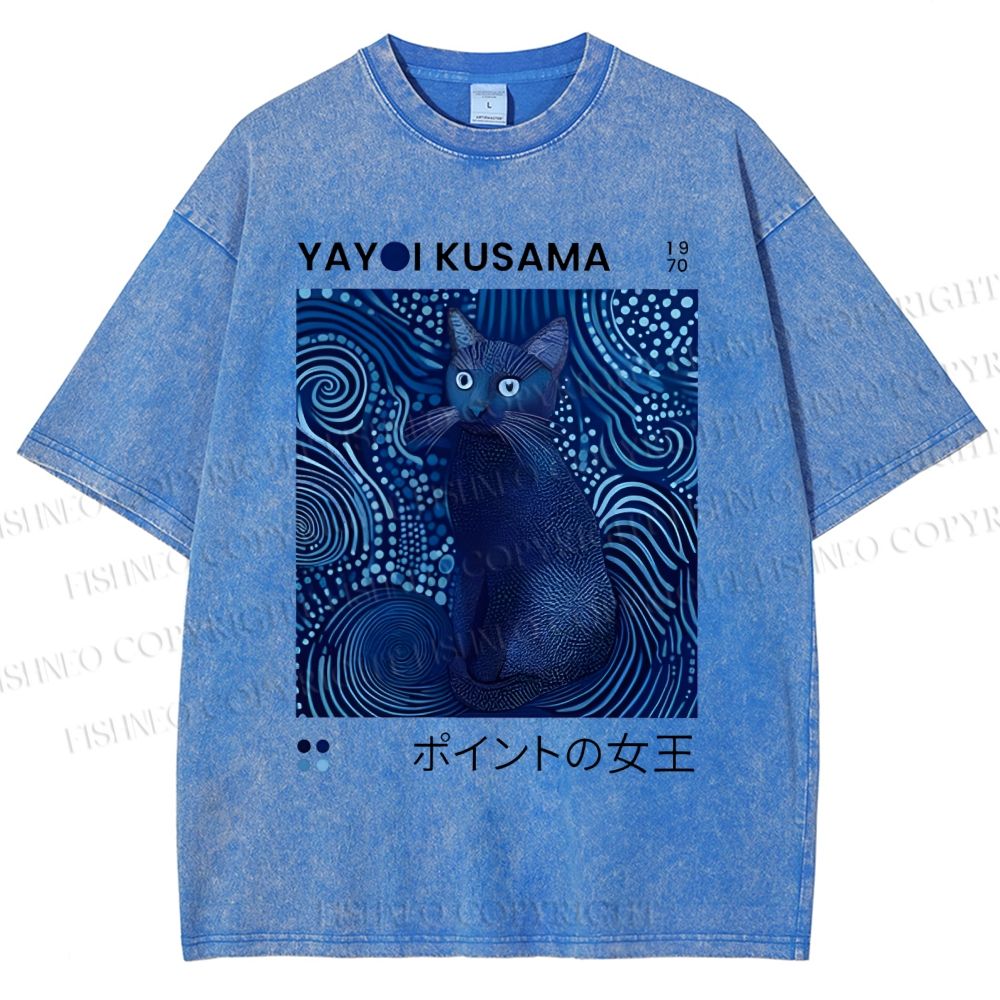 Yayoi Kusama Cat Vintage Vintage Washed T-shirt