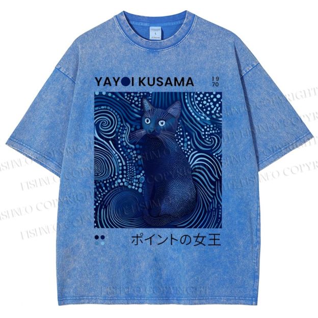 Yayoi Kusama Cat Vintage Vintage Washed T-shirt