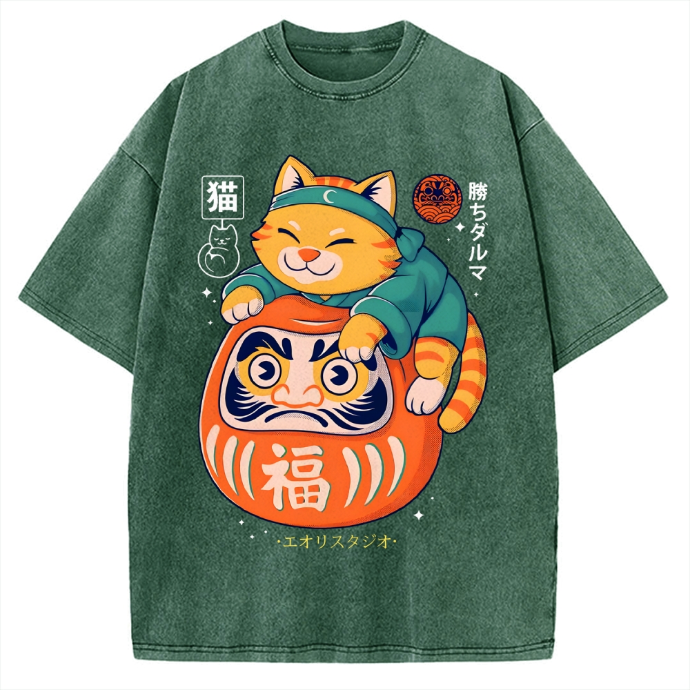 Neko Daruma Vintage Washed T-shirt