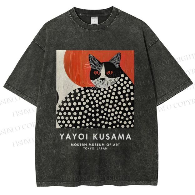 Unisex Yayoi Kusama Printed Washed Tee