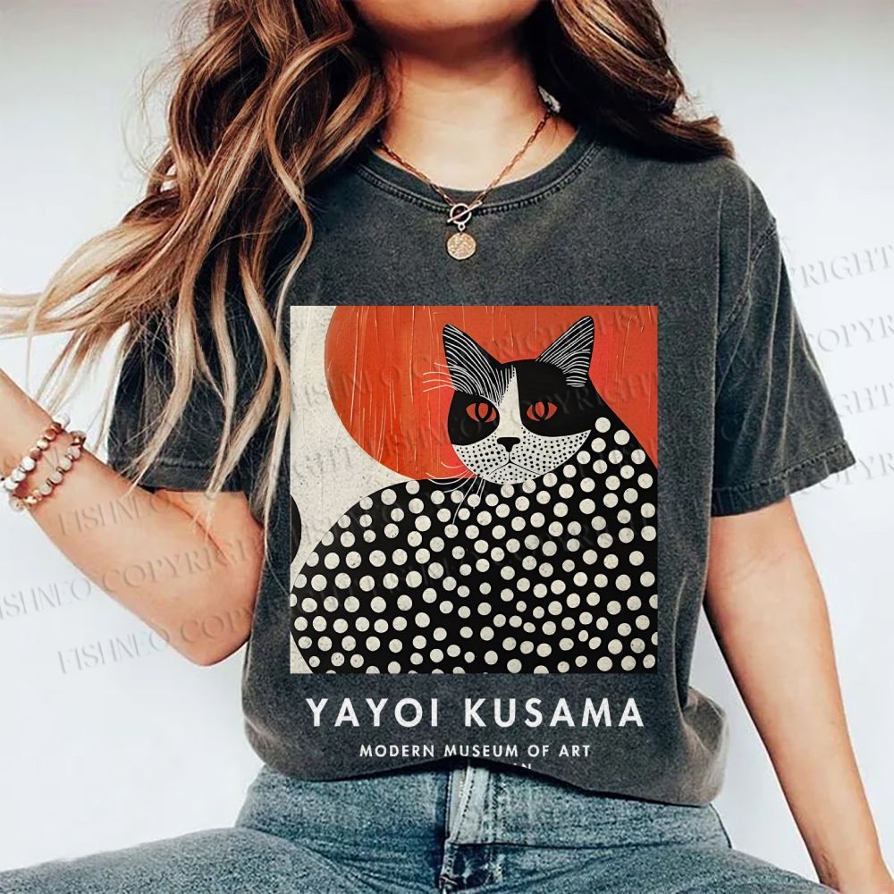 Unisex Yayoi Kusama Printed Washed Tee