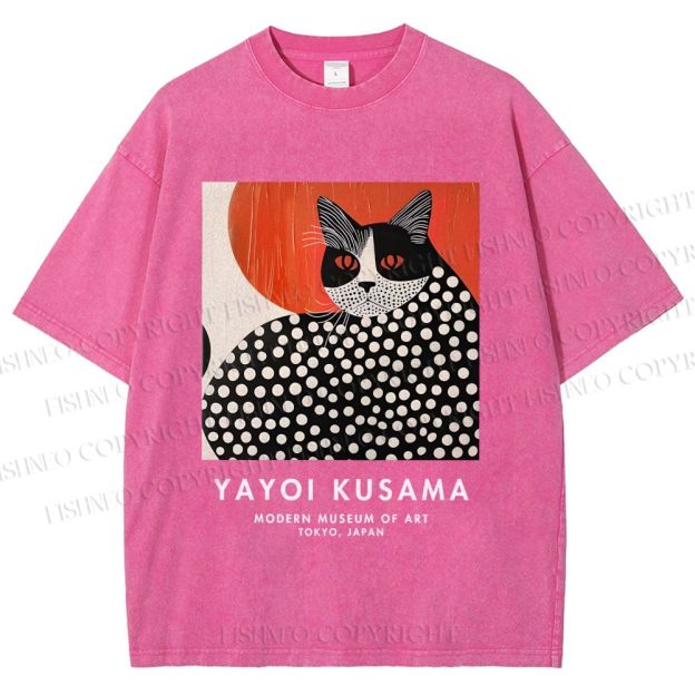 Unisex Yayoi Kusama Printed Washed Tee