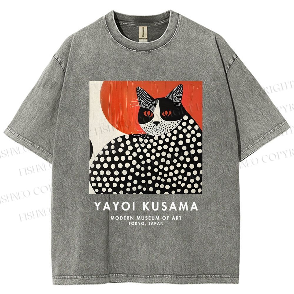 Unisex Yayoi Kusama Printed Washed Tee