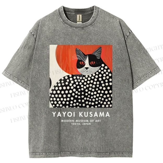Unisex Yayoi Kusama Printed Washed Tee