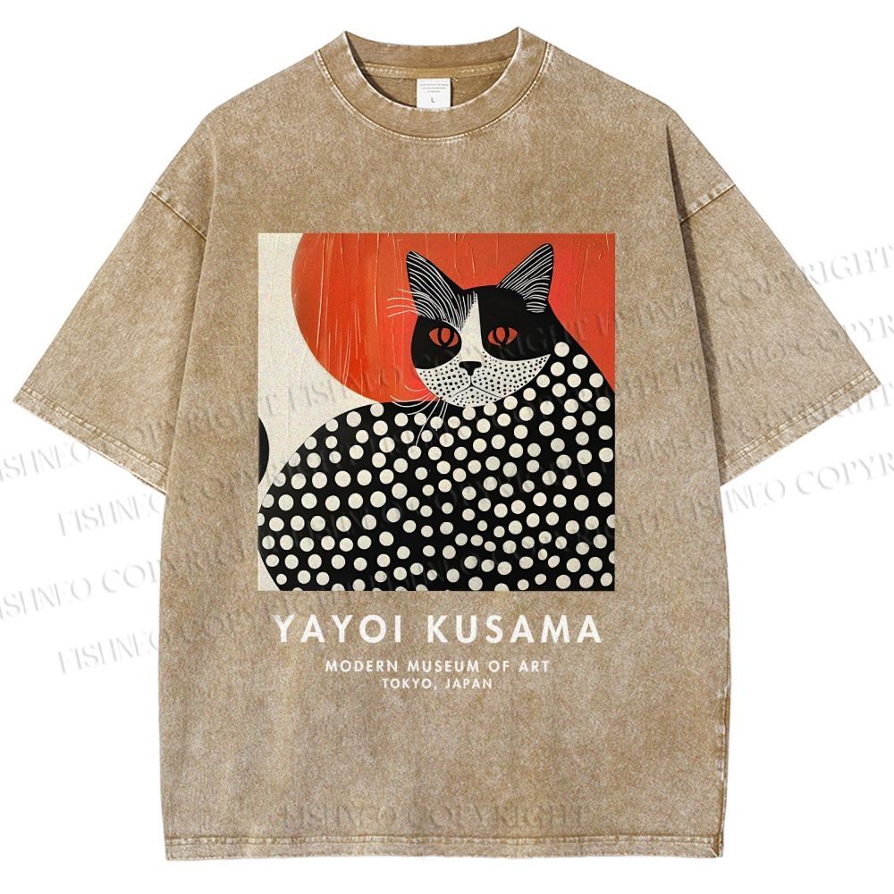 Unisex Yayoi Kusama Printed Washed Tee
