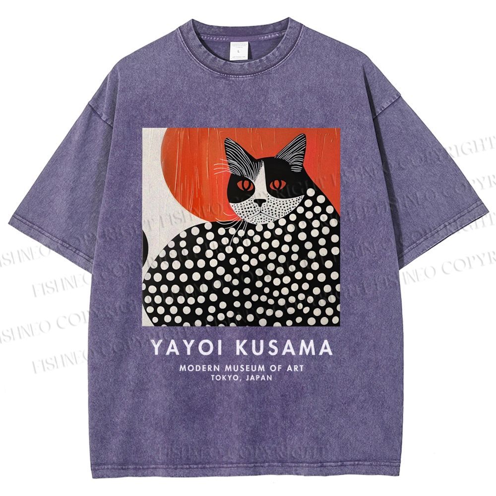 Unisex Yayoi Kusama Printed Washed Tee