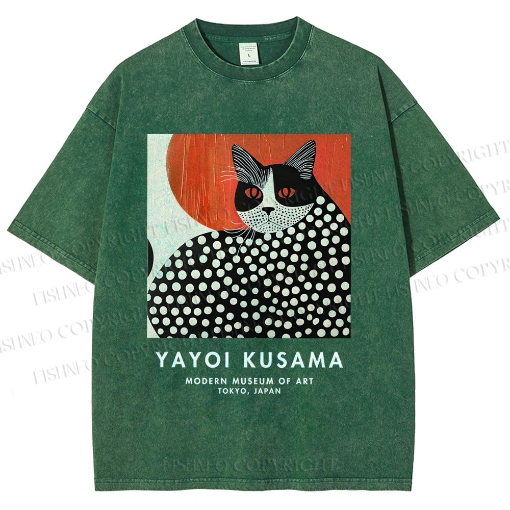 Unisex Yayoi Kusama Printed Washed Tee