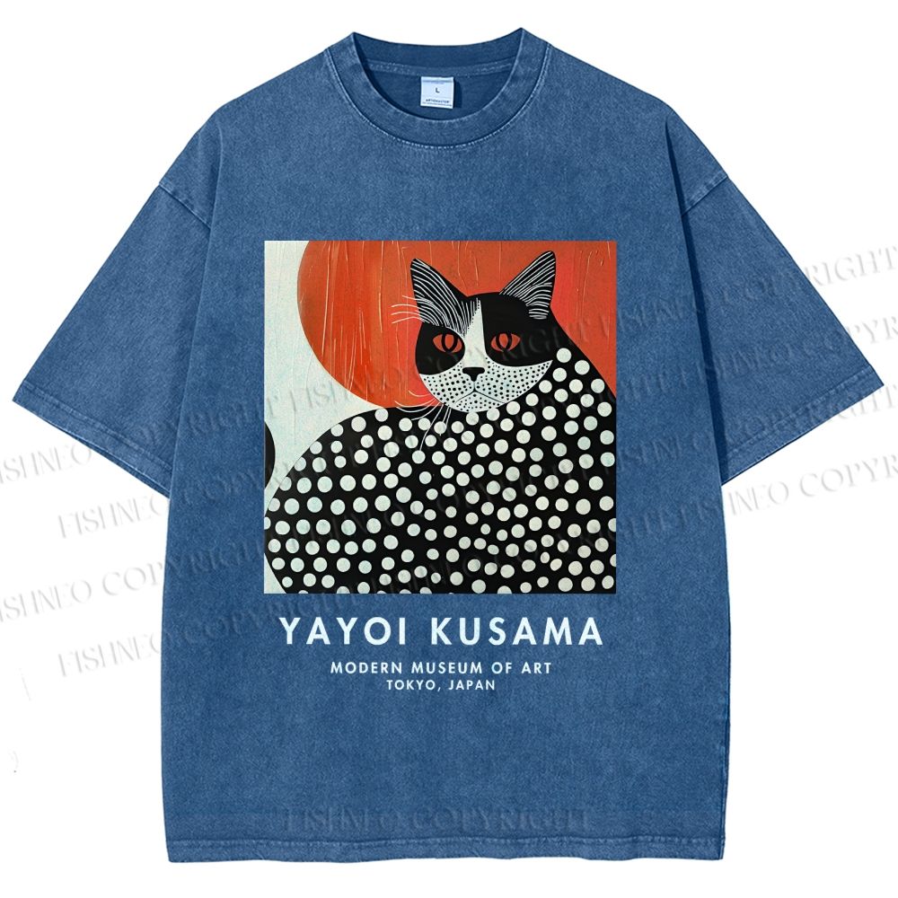 Unisex Yayoi Kusama Printed Washed Tee