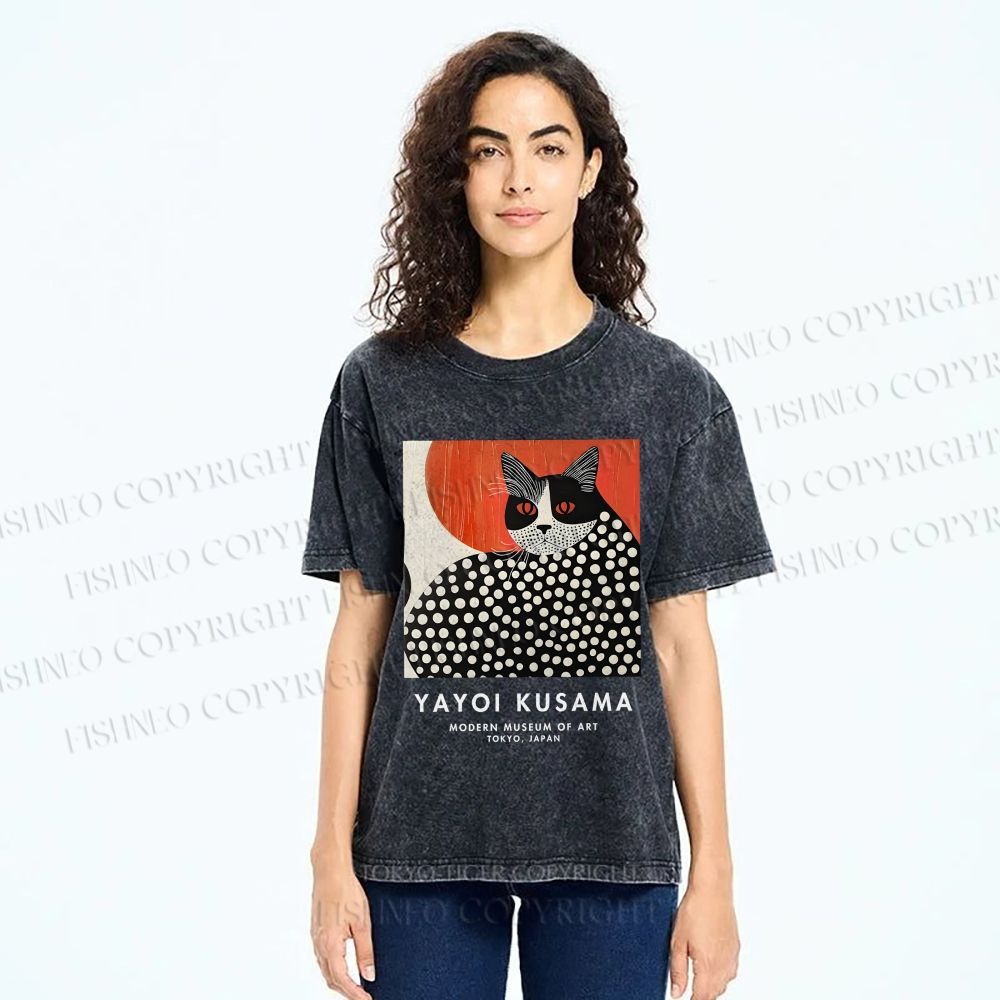 Unisex Yayoi Kusama Printed Washed Tee