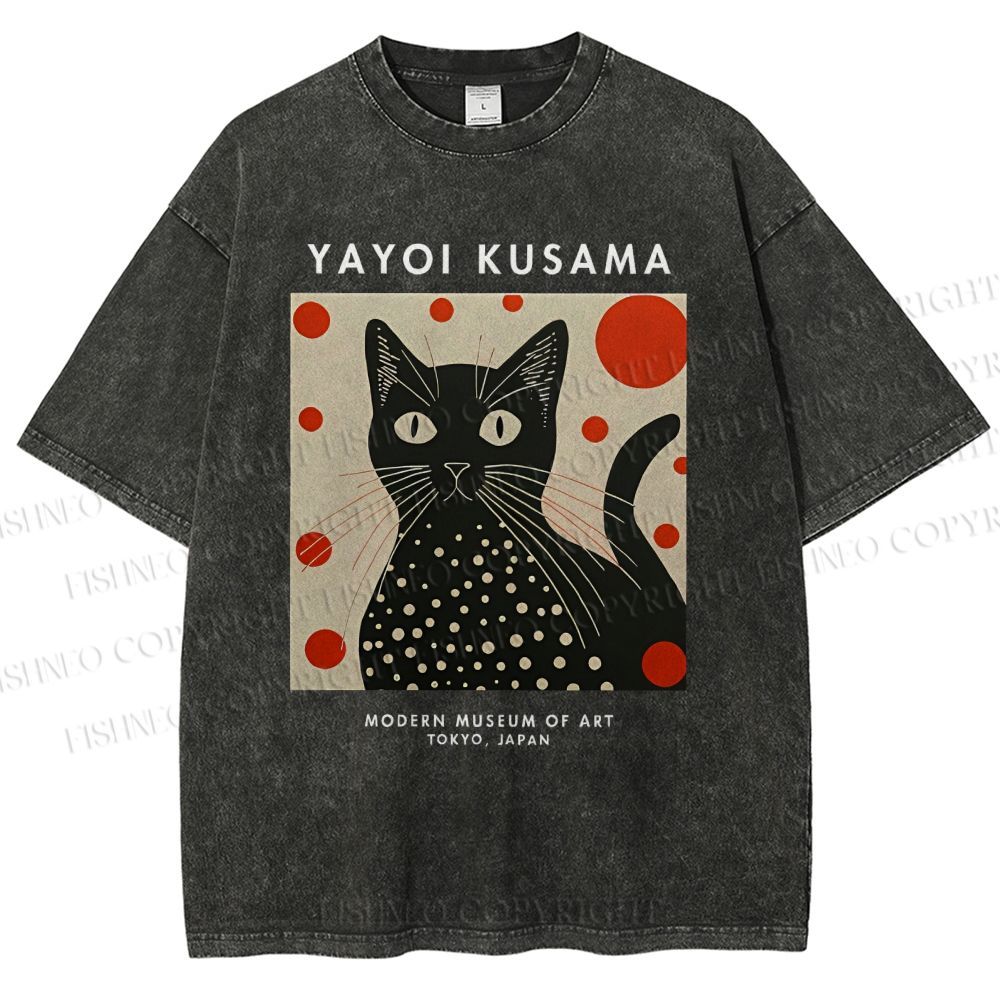 Unisex Yayoi Kusama Printed Washed Tee