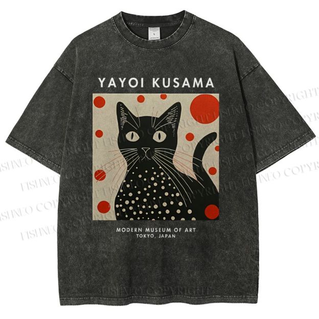 Unisex Yayoi Kusama Printed Washed Tee