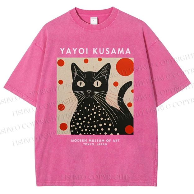 Unisex Yayoi Kusama Printed Washed Tee