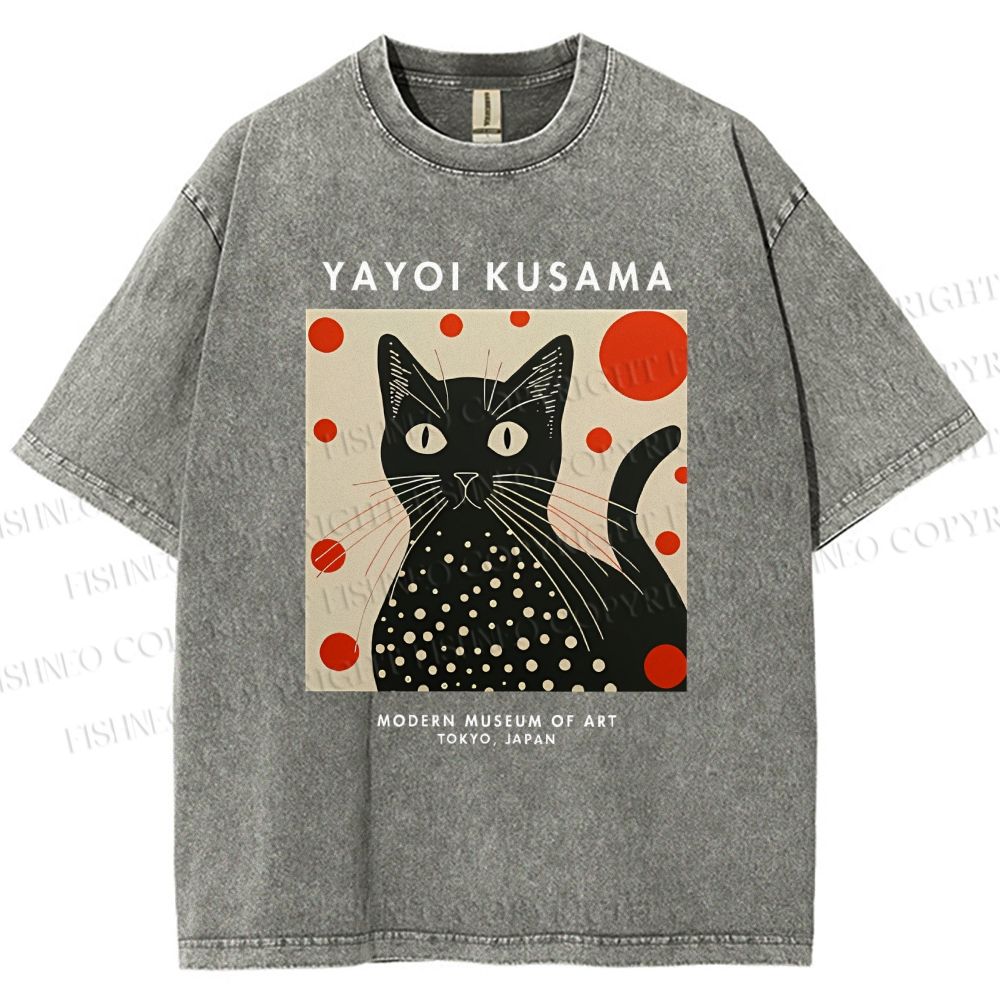 Unisex Yayoi Kusama Printed Washed Tee
