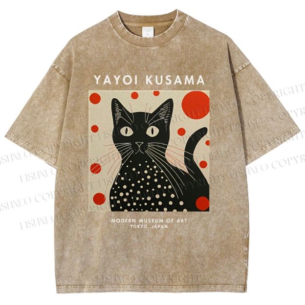 Unisex Yayoi Kusama Printed Washed Tee