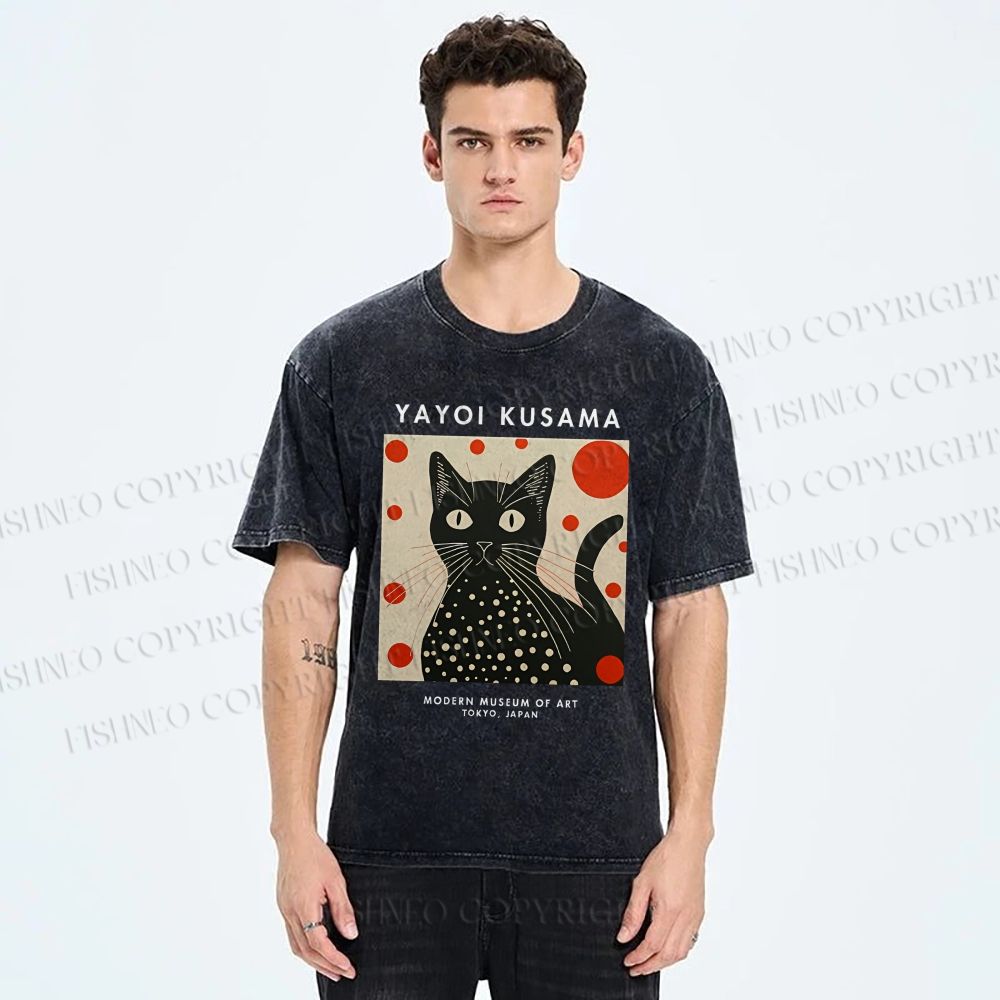 Unisex Yayoi Kusama Printed Washed Tee