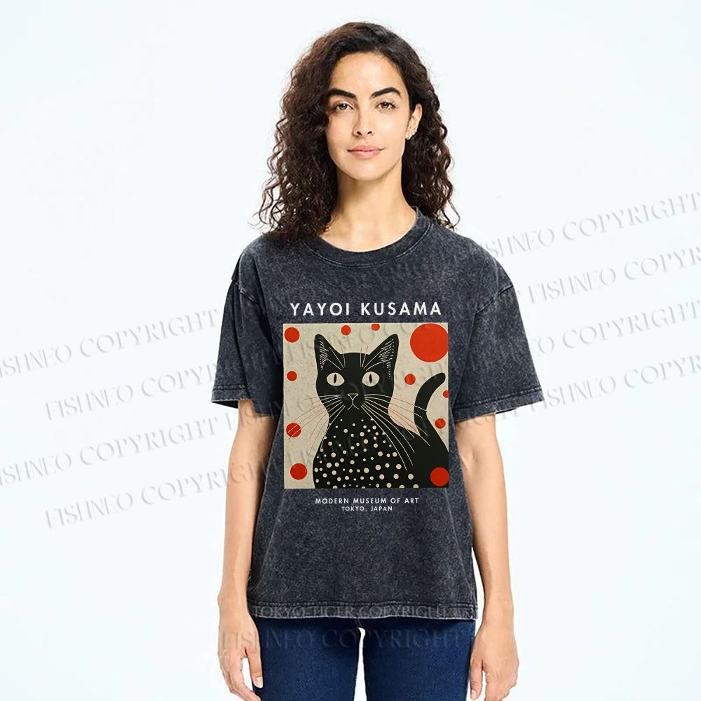 Unisex Yayoi Kusama Printed Washed Tee