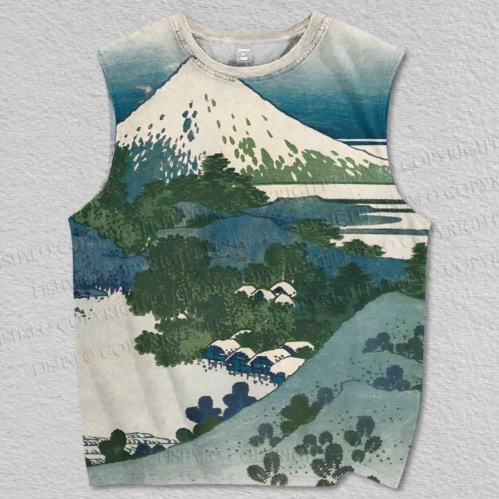 Unisex Vintage Japanese Art Printed Tank Top