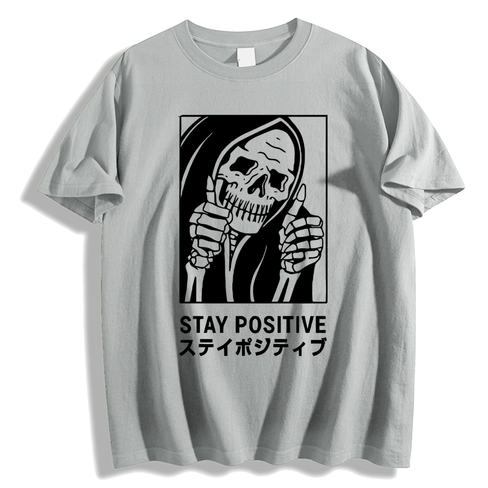 Stay Positive Skull Japanese Style Classic Tee