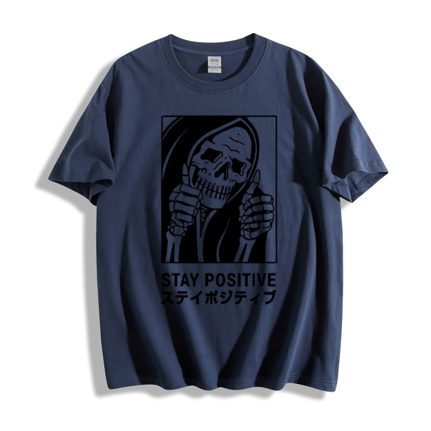 Stay Positive Skull Japanese Style Classic Tee