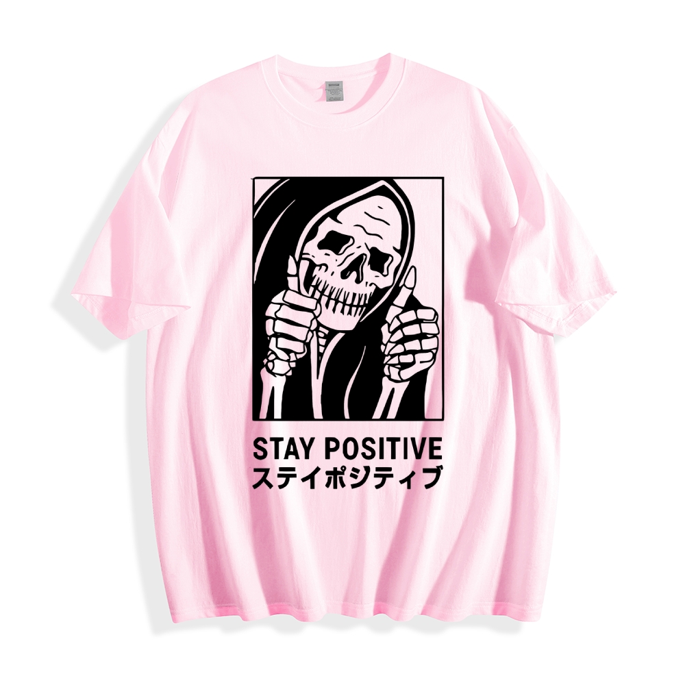 Stay Positive Skull Japanese Style Classic Tee
